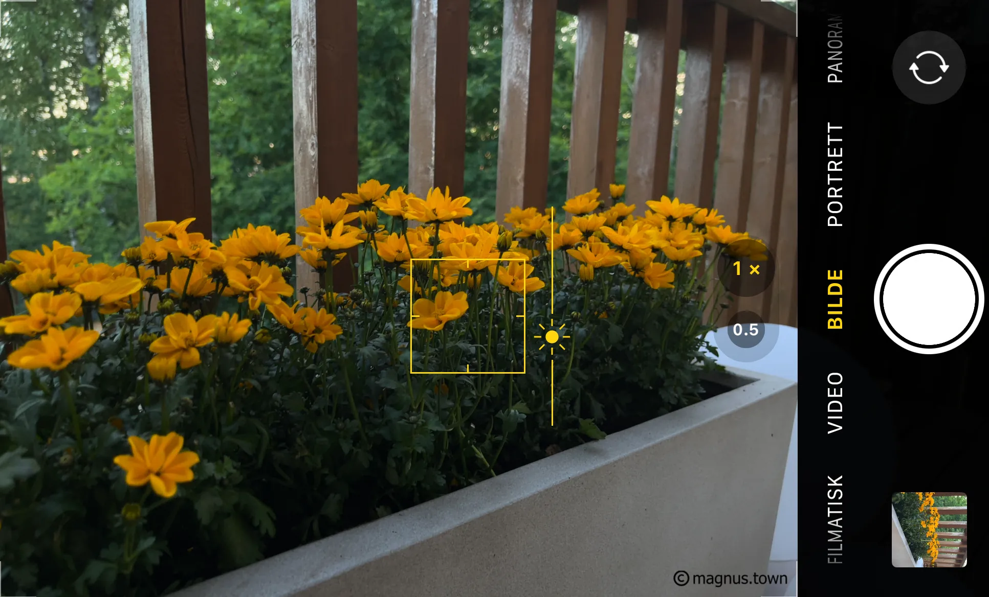 Metering a scene using my iPhone - Adjusting the light